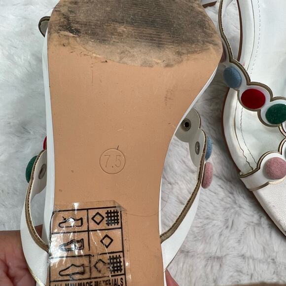 LuLu's Mahly White Multicolor covered buttons High Heel Sandals 7.5 - Picture 14 of 14